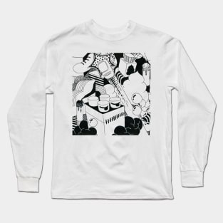 TOY DREAM_Black and White Long Sleeve T-Shirt